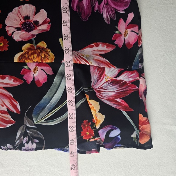 J Crew Womens Dutch Floral Dress 6 Midi Tie-Neck Pink Black Cocktail Preppy - Picture 7 of 10